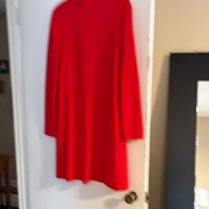 Vibrant Red Long Sleeve Dress